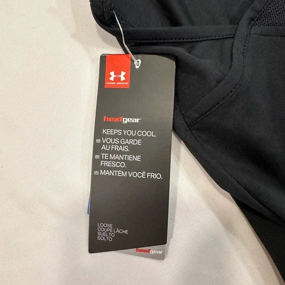 Under Armour HeatGear Racerback Tank Top Women XL Black Mesh Back | Athleisure - Picture 5 of 10